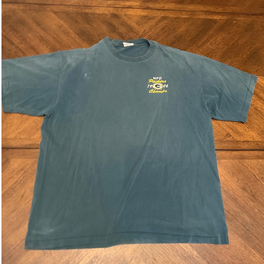Vintage 1996 Green Bay Packers NFC Champs Majestic T-Shirt XL Single Stitch USA